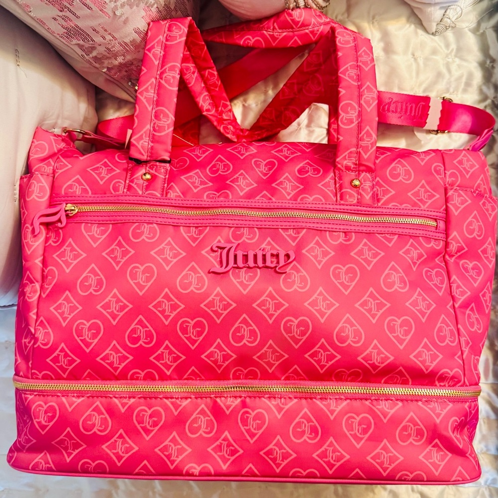 Juicy Couture Pink Logo Travel Bag - Picture 12 of 15